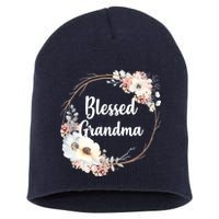 Blessed Grandma Floral Short Acrylic Beanie