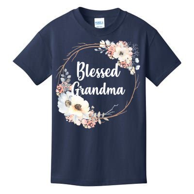 Blessed Grandma Floral Kids T-Shirt