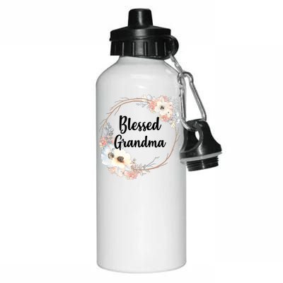 Blessed Grandma Floral Aluminum Water Bottle