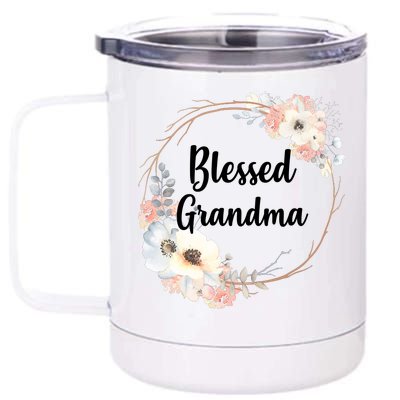 Blessed Grandma Floral 12 oz Stainless Steel Tumbler Cup