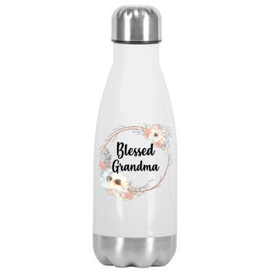 Blessed Grandma Floral Stainless Steel Insulated Water Bottle