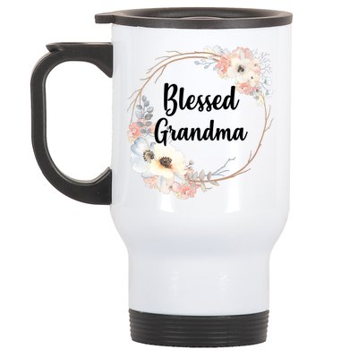 Blessed Grandma Floral Stainless Steel Travel Mug