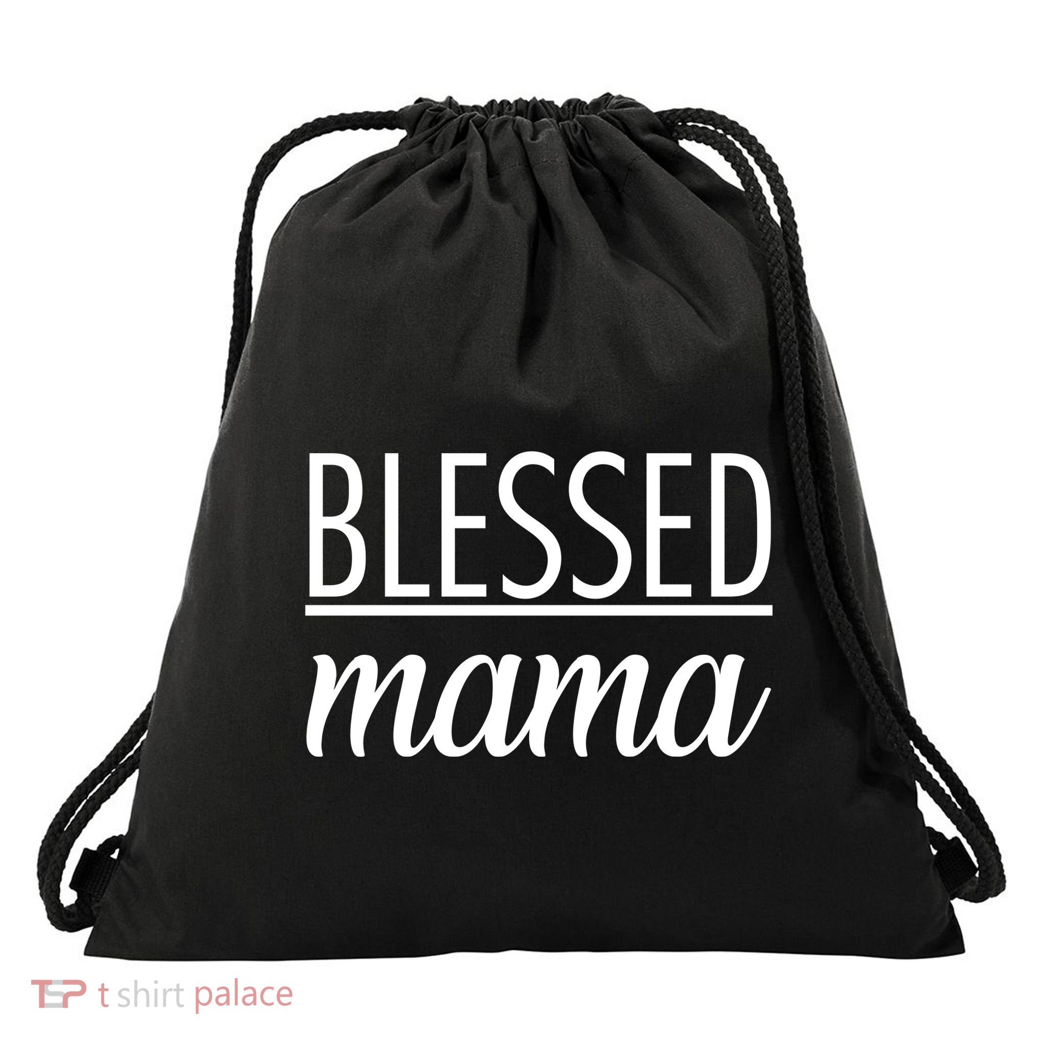 Blessed Mama Drawstring Bag