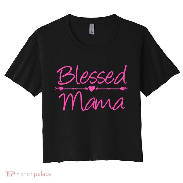 Blessed Mama Heart Arrows Mom Crop Top