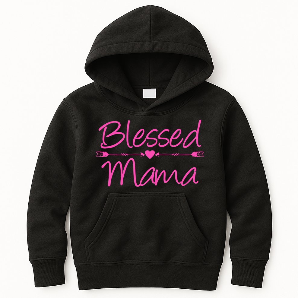 Blessed Mama Heart Arrows Mom Kids Hoodie