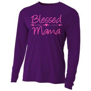 Blessed Mama Heart Arrows Mom Cooling Performance Long Sleeve Crew