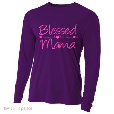 Blessed Mama Heart Arrows Mom Cooling Performance Long Sleeve Crew