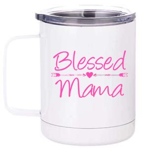 Blessed Mama Heart Arrows Mom 12 oz Stainless Steel Tumbler Cup