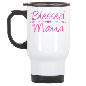 Blessed Mama Heart Arrows Mom Stainless Steel Travel Mug