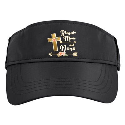 Blessed Mom And Nana Cross Floral  Adult Drive Performance Visor