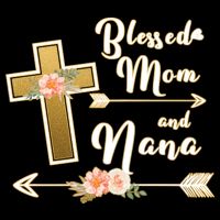 Blessed Mom And Nana Cross Floral  16 in Basic Backpack