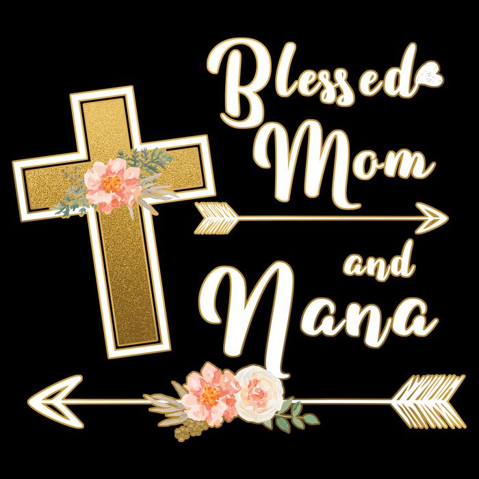 Blessed Mom And Nana Cross Floral  16 in Basic Backpack