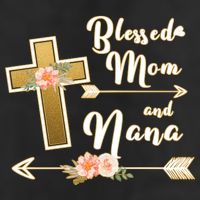 Blessed Mom And Nana Cross Floral  Hat