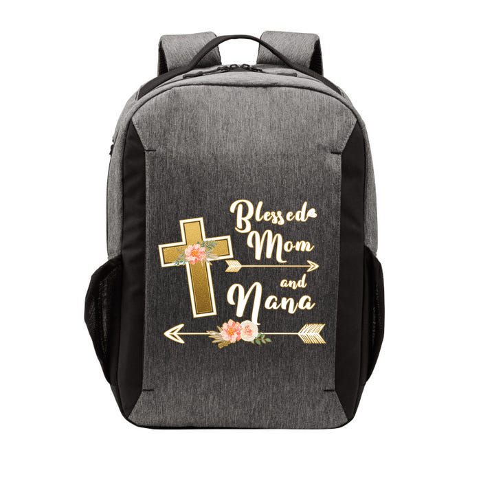 Blessed Mom And Nana Cross Floral  Vector Backpack