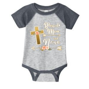 Blessed Mom And Nana Cross Floral  Infant Baby Jersey Bodysuit