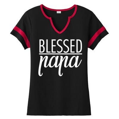 Blessed Papa Ladies Halftime Notch Neck Tee