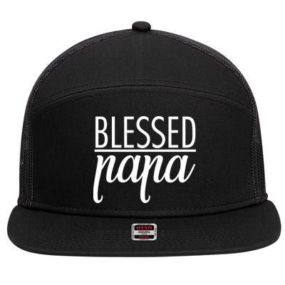 Blessed Papa 7 Panel Mesh Trucker Snapback Hat