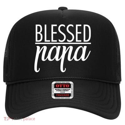 Blessed Papa High Crown Mesh Back Trucker Hat