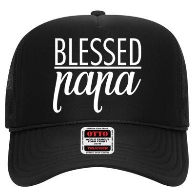 Blessed Papa High Crown Mesh Back Trucker Hat