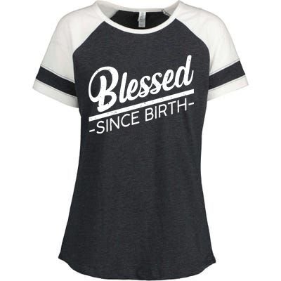 Blessed Since Birth Enza Ladies Jersey Colorblock Tee