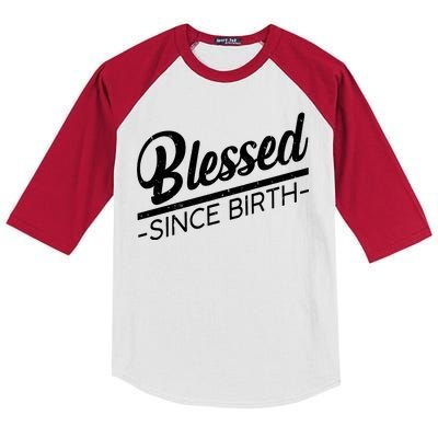 Blessed Since Birth Kids Colorblock Raglan Jersey