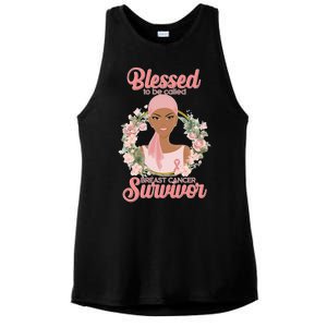 Blessed To Be Call Breast Cancer Survivor Pink Warrior Ladies PosiCharge Tri-Blend Wicking Tank