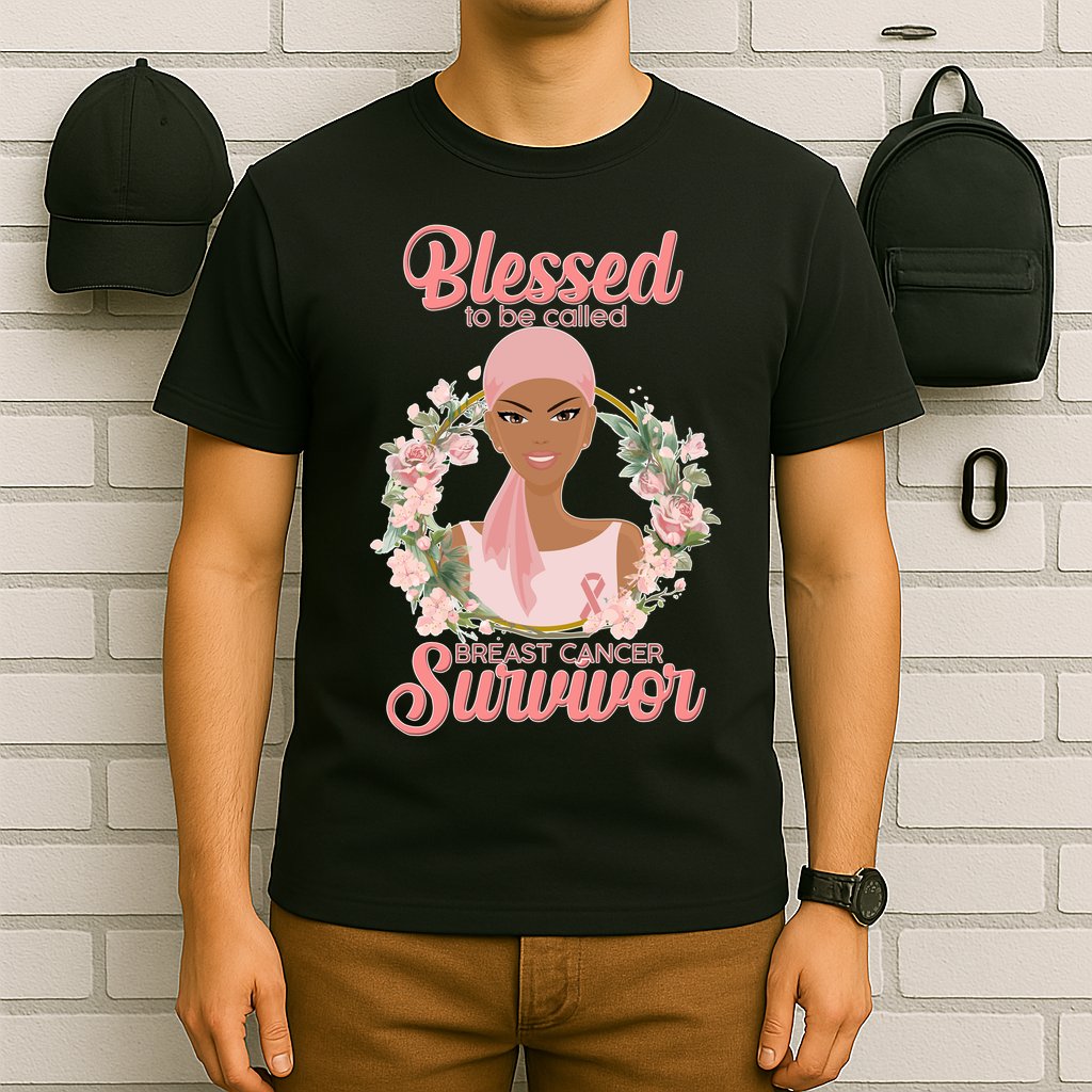 Blessed To Be Call Breast Cancer Survivor Pink Warrior T-Shirt