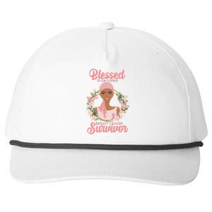 Blessed To Be Call Breast Cancer Survivor Pink Warrior Snapback Five-Panel Rope Hat