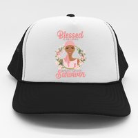 Blessed To Be Call Breast Cancer Survivor Pink Warrior Trucker Hat