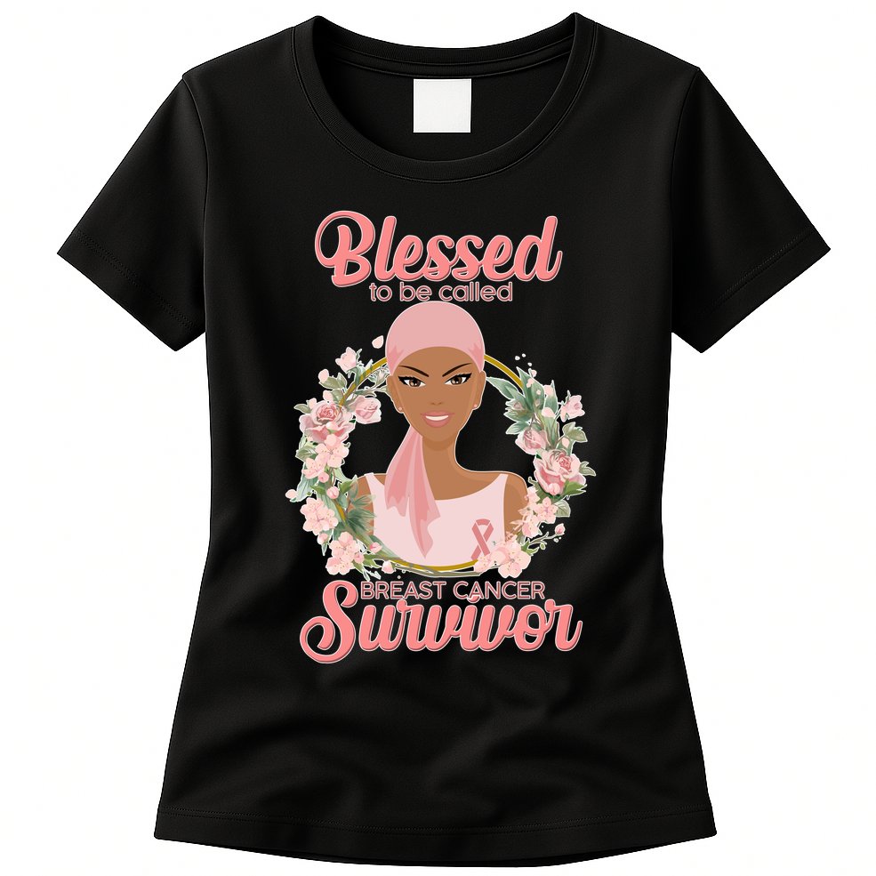 Blessed To Be Call Breast Cancer Survivor Pink Warrior Womens T-Shirt