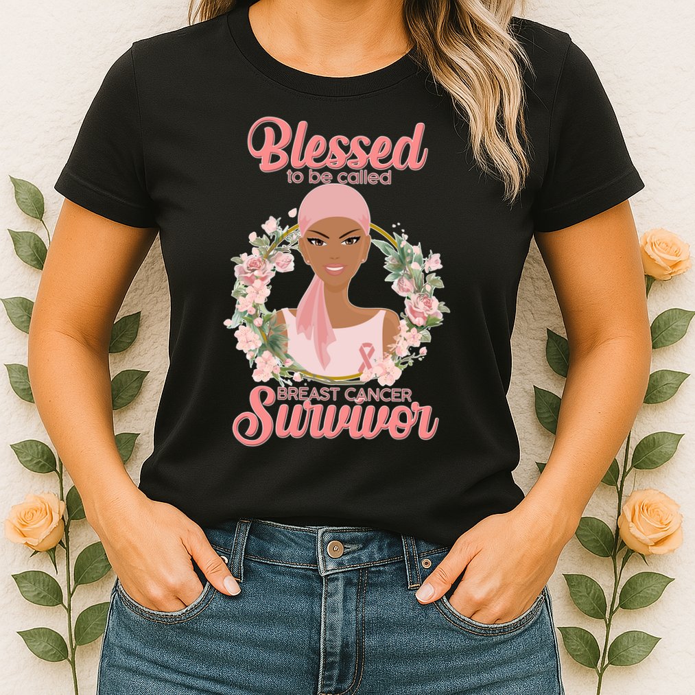 Blessed To Be Call Breast Cancer Survivor Pink Warrior Womens T-Shirt