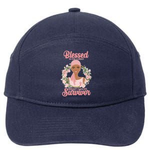 Blessed To Be Call Breast Cancer Survivor Pink Warrior 7-Panel Snapback Hat