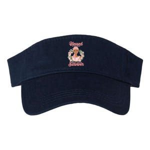 Blessed To Be Call Breast Cancer Survivor Pink Warrior Valucap Bio-Washed Visor