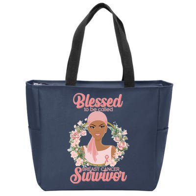 Blessed To Be Call Breast Cancer Survivor Pink Warrior Zip Tote Bag