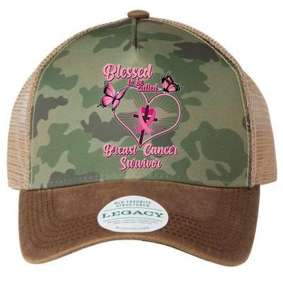 Blessed To Be Called Breast Cancer Survivor Butterflies Ribbon Cross Legacy Tie Dye Trucker Hat