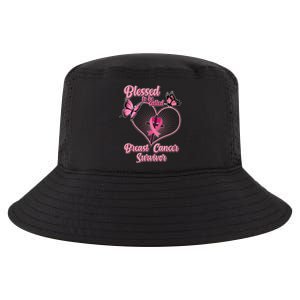 Blessed To Be Called Breast Cancer Survivor Butterflies Ribbon Cross Cool Comfort Performance Bucket Hat