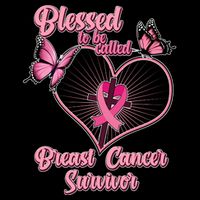 Blessed To Be Called Breast Cancer Survivor Butterflies Ribbon Cross Premium T-Shirt