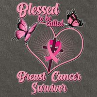 Blessed To Be Called Breast Cancer Survivor Butterflies Ribbon Cross Cotton Canvas Backpack