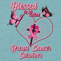 Blessed To Be Called Breast Cancer Survivor Butterflies Ribbon Cross Sueded Cloud Jersey T-Shirt