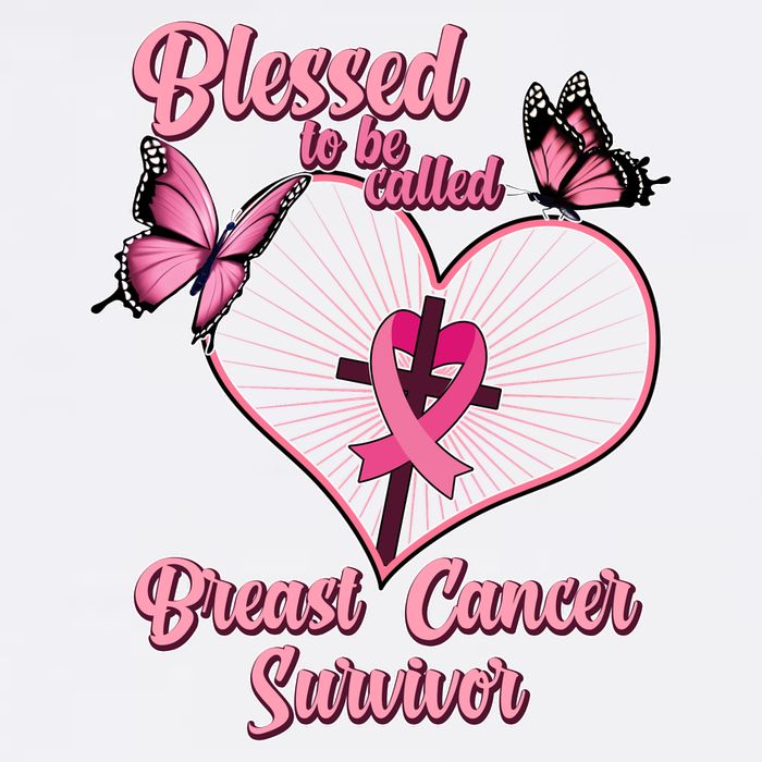 Blessed To Be Called Breast Cancer Survivor Butterflies Ribbon Cross Garment-Dyed Sweatshirt