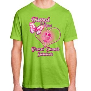 Blessed To Be Called Breast Cancer Survivor Pink Ribbon Cross Adult ChromaSoft Performance T-Shirt