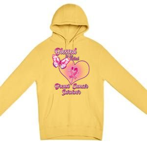 Blessed To Be Called Breast Cancer Survivor Pink Ribbon Cross Premium Pullover Hoodie