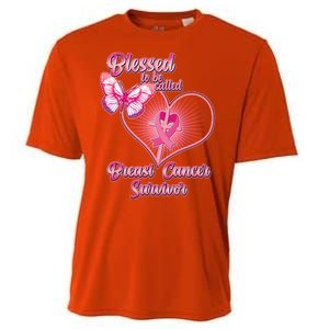 Blessed To Be Called Breast Cancer Survivor Pink Ribbon Cross Cooling Performance Crew T-Shirt