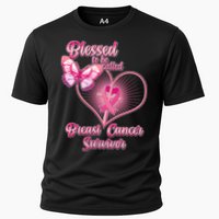 Blessed To Be Called Breast Cancer Survivor Pink Ribbon Cross Cooling Performance Crew T-Shirt