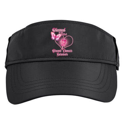 Blessed To Be Called Breast Cancer Survivor Pink Ribbon Cross Adult Drive Performance Visor