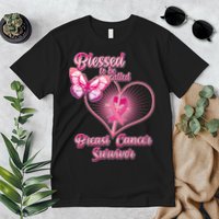 Blessed To Be Called Breast Cancer Survivor Pink Ribbon Cross Premium T-Shirt