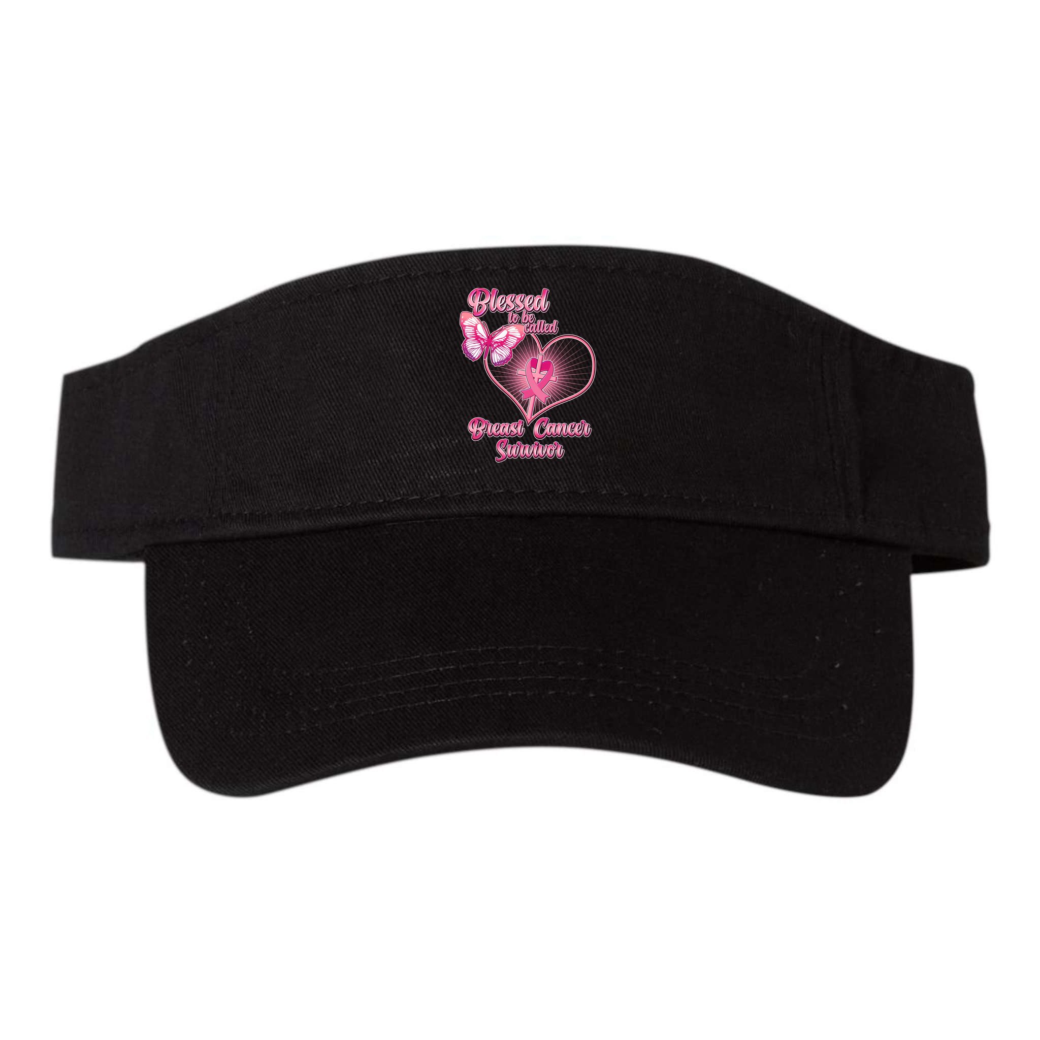 Blessed To Be Called Breast Cancer Survivor Pink Ribbon Cross Visor