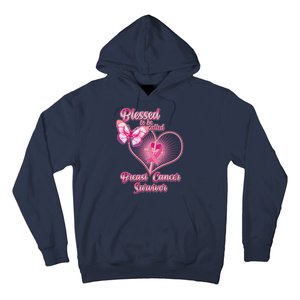 Blessed To Be Called Breast Cancer Survivor Pink Ribbon Cross Hoodie