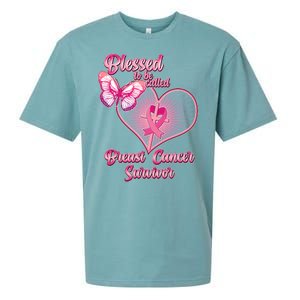 Blessed To Be Called Breast Cancer Survivor Pink Ribbon Cross Sueded Cloud Jersey T-Shirt