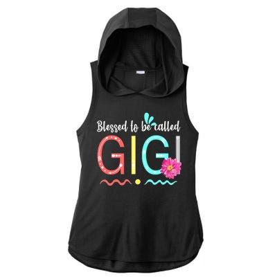 Blessed To Be Called Gigi Ladies PosiCharge Tri-Blend Wicking Draft Hoodie Tank